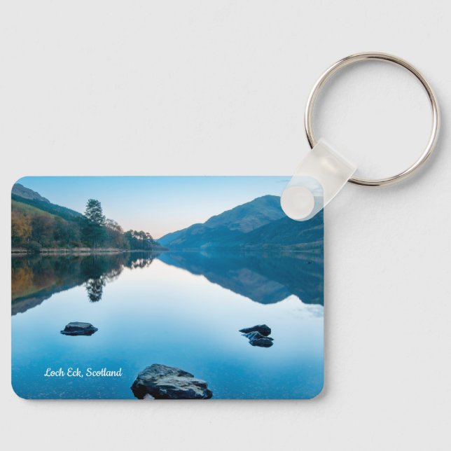 Loch Eck in Blue, Scotland Keychain (Front)