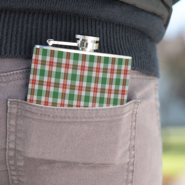 Loch Lomond Tartan Plaid Pattern Flask (In Situ)