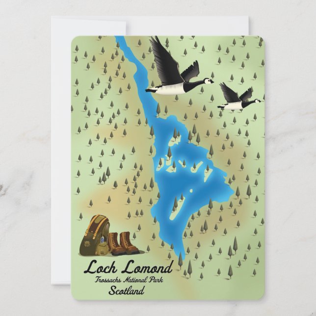 Loch Lomond,Trossachs, Scotland map (Front)