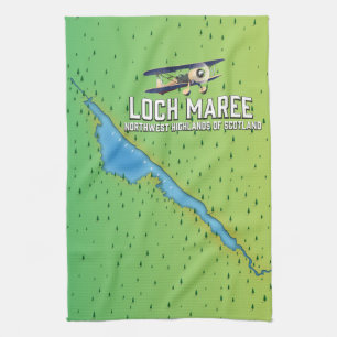 Loch Maree NW Hightlands Scotland map Kitchen Towel