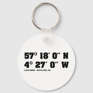 Loch Ness - Co-ordinates design Keychain