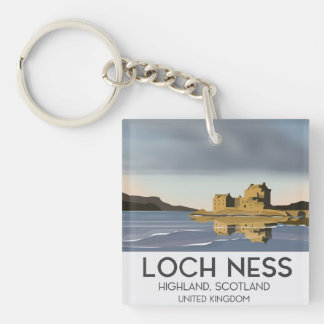 Loch Ness, Highlands, Scotland travel poster Keychain