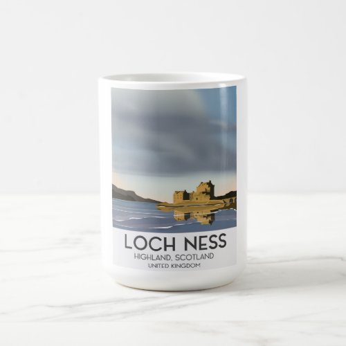 Loch Ness Highlands Scotland travel poster Magic Mug