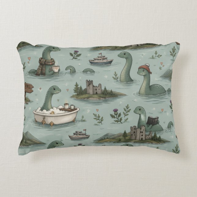 Loch Ness Monster  Accent Pillow (Front)
