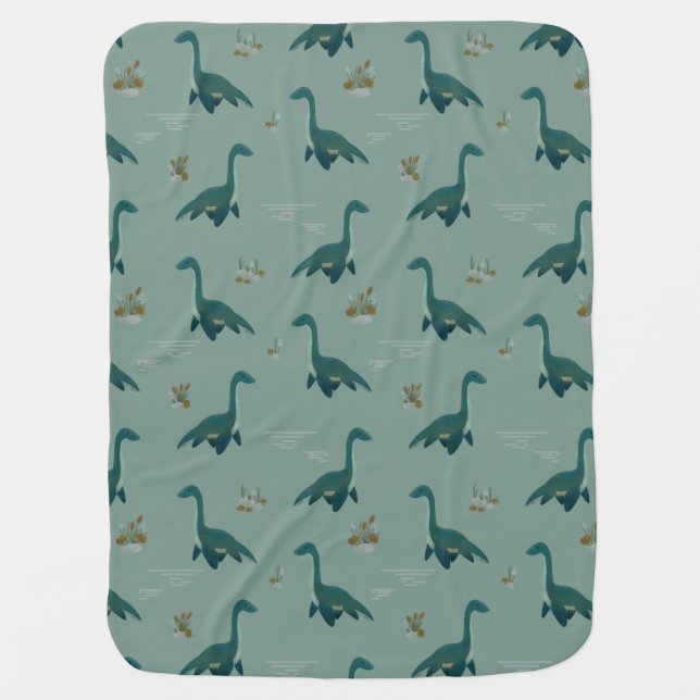 Loch Ness Monster Baby Blanket (Front)