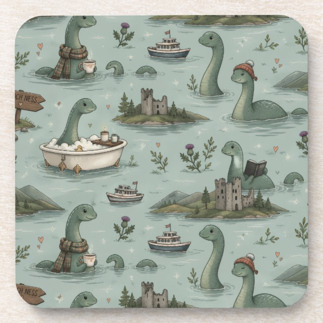 Loch Ness Monster  Beverage Coaster (Front)