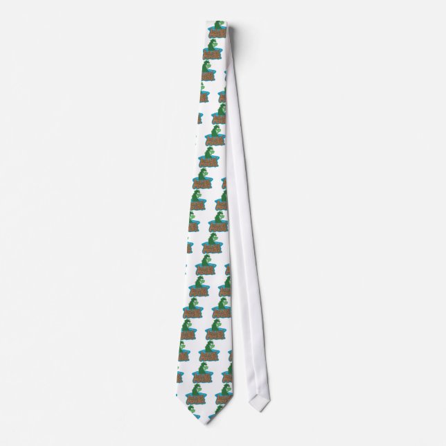 Loch Ness Monster Cartoon Neck Tie (Front)