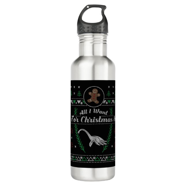 Loch Ness Monster Christmas Ugly Shirt Stainless Steel Water Bottle (Front)