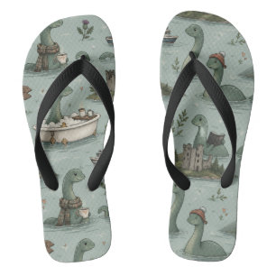 Loch Ness Monster  Flip Flops