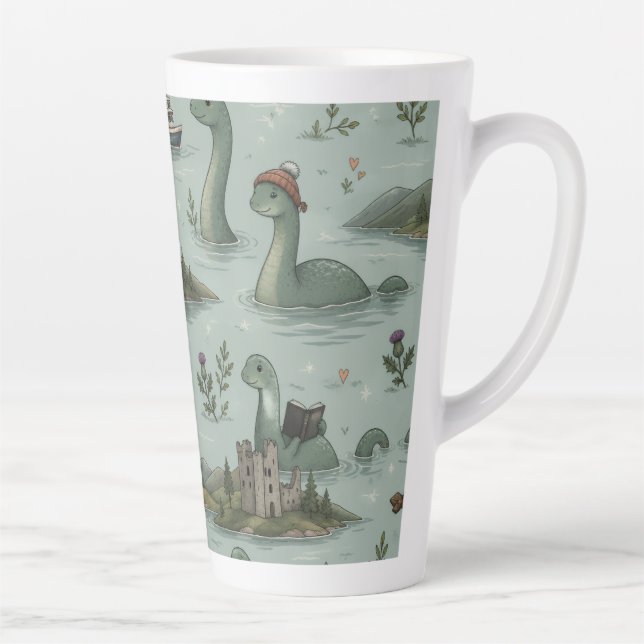 Loch Ness Monster  Latte Mug (Right)
