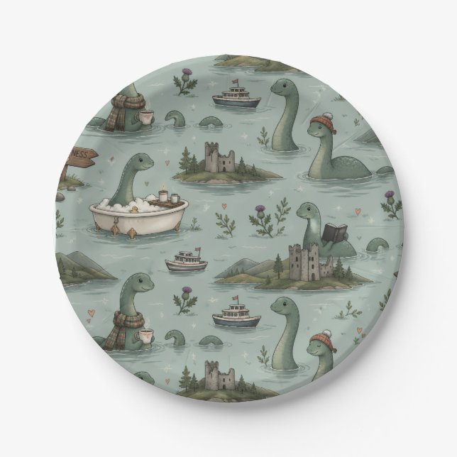 Loch Ness Monster  Paper Plates (Front)