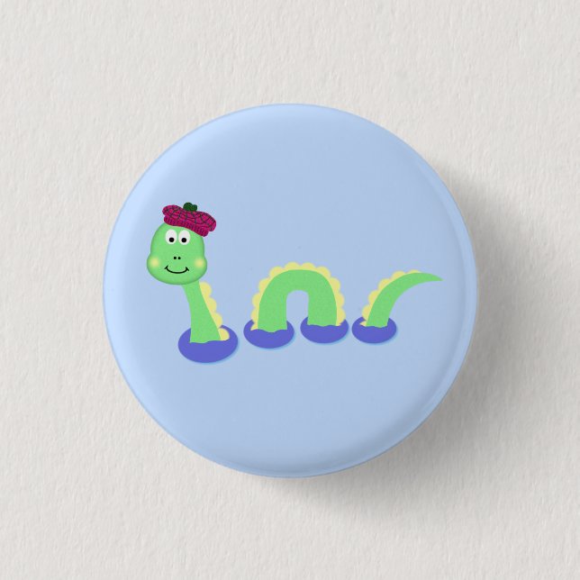 Loch Ness Monster Pinback Button (Front)