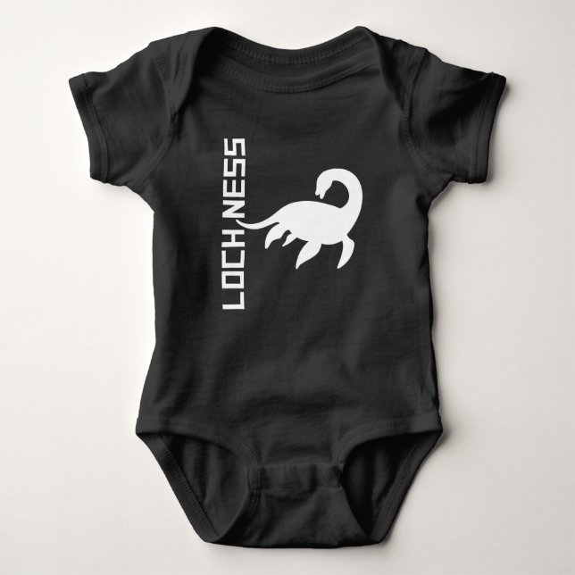 Loch Ness Monster Silhouette Baby Bodysuit (Front)