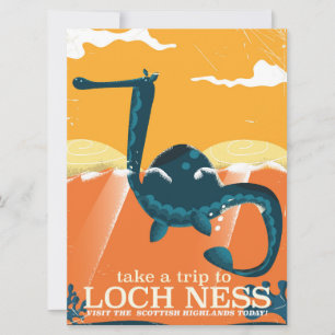 Loch ness monster travel print