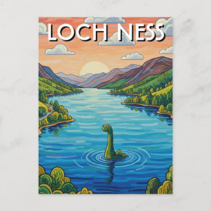 Loch Ness Nessie Travel Postcard