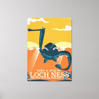 Loch Ness Scotland Highlands Vintage Monster Canvas Print by bartonleclaydesign at Zazzle