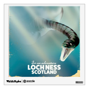 Loch Ness Scotland monster vintage travel poster Wall Decal