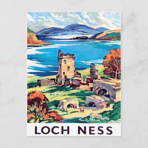 Loch Ness Scotland vintage travel Postcard