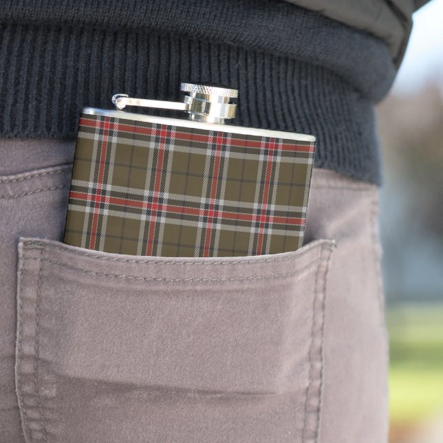 Loch Ness Tartan Scottish Plaid Flask (In Situ)