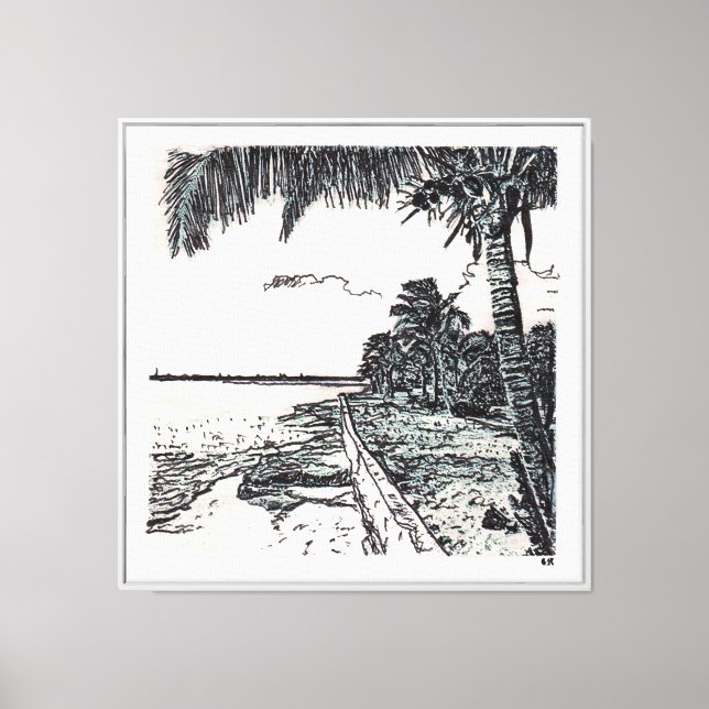 Lochabar Beach, Long Island, Bahamas Canvas Print (Front)