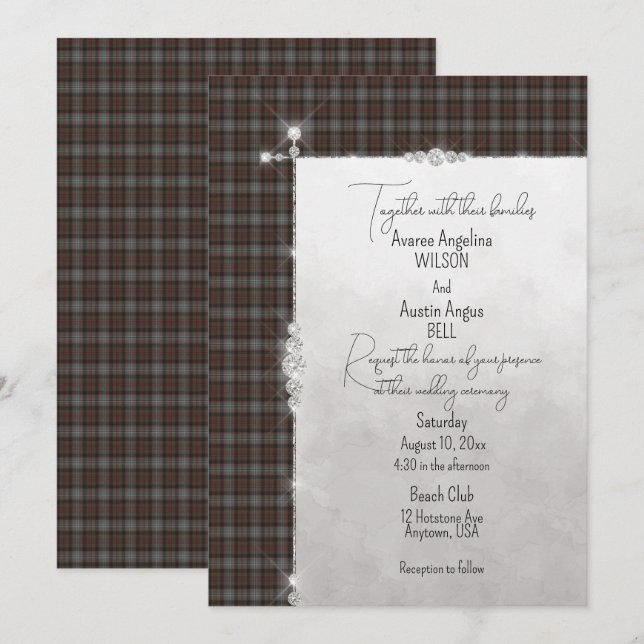 Lochaber Scottish Tartan Wedding Invitation (Front/Back)