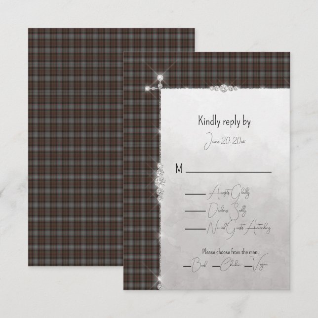 Lochaber Scottish Tartan Wedding RSVP Card (Front/Back)
