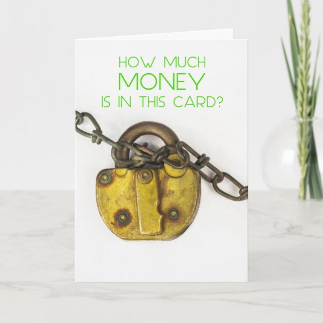 Lock and Chain Money Birthday Card (Front)