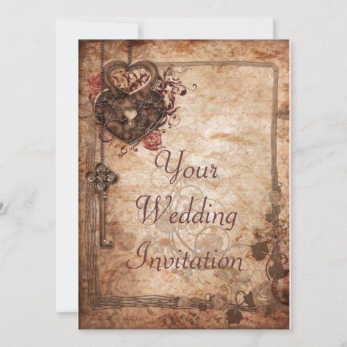 Lock and Key Wedding Invitation