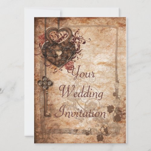 Lock and Key Wedding Invitation