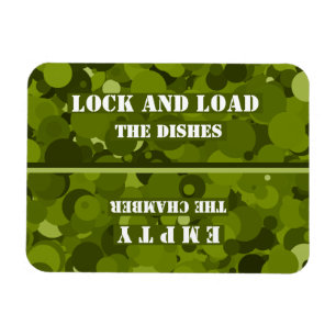 Lock and Load Forest Green Camo Dishwasher Magnet