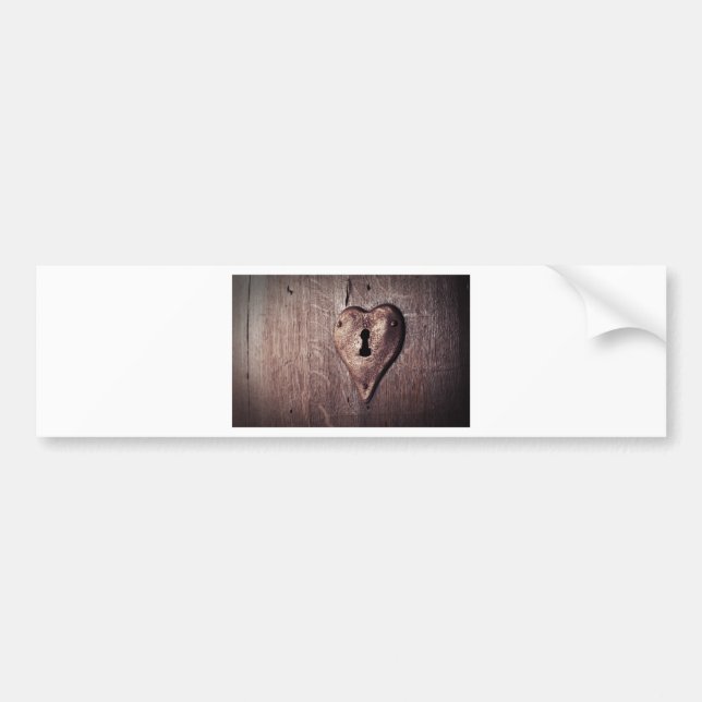 Lock Heart Bumper Sticker (Front)