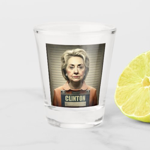 Lock Her Up _ Hillary Clinton  Shot Glass