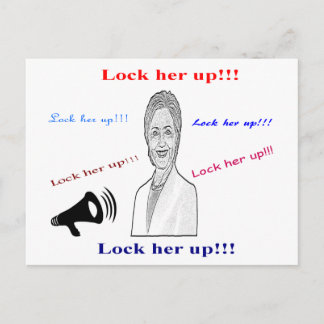Lock her up postcard