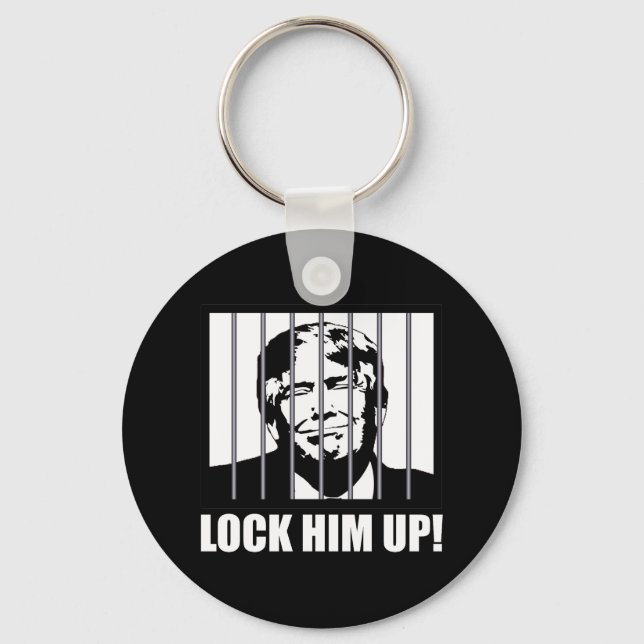 Lock Him Up! Anti-Trump Political Humor Keychain (Front)