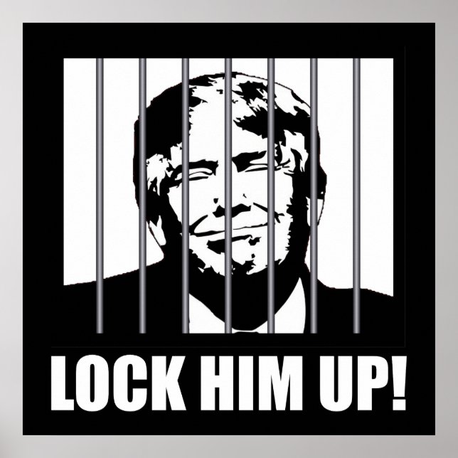 Lock Him Up! Anti-Trump Political Humor Poster (Front)