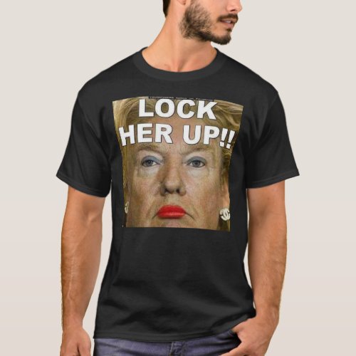 Lock Him Up Lock Her Up Trump Sticker T_Shirt