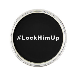 Lock him up #LockHimUp black white text minimalist Lapel Pin