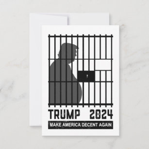 Lock Him Up Trump 2024 Make America Decent Again Thank You Card
