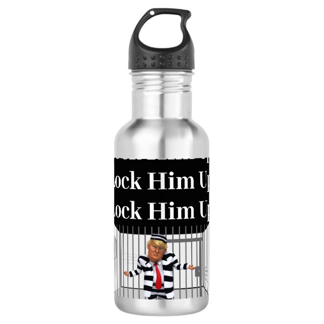 Lock Him Up Trump Water Bottle (Front)