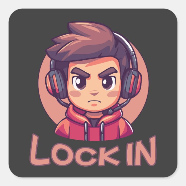 Lock In | Pro Gamer | Streamer Square Sticker (Front)