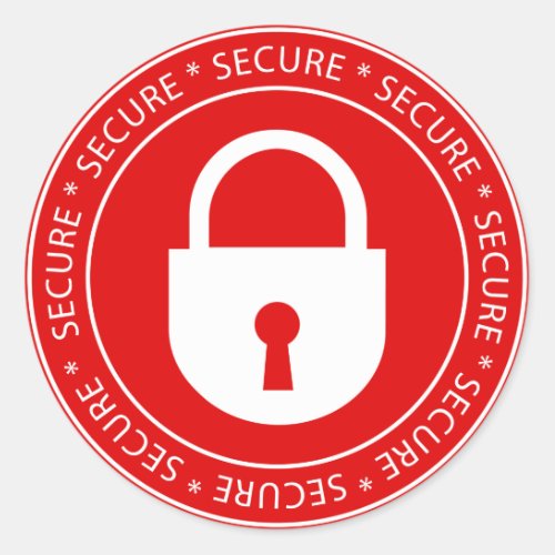 Lock Secure Sign Sticker