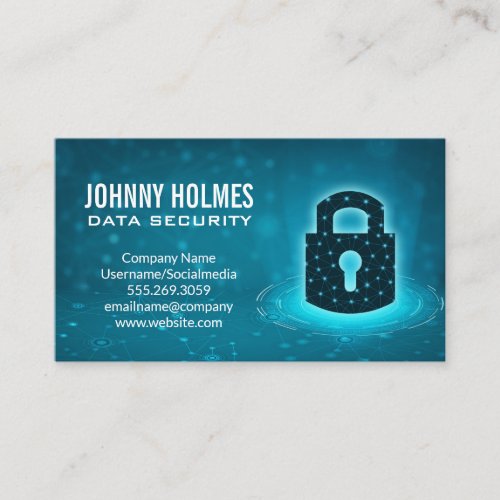 Lock Security Tech System Logo  Business Card