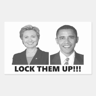 Lock Them Up anti-Hillary anti-Obama gear Rectangular Sticker