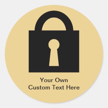 Lock. Top Secret Or Confidential Icon. Classic Round Sticker by Graphics_By_Metarla at Zazzle