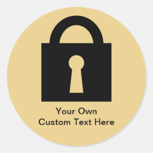 Lock. Top Secret or Confidential Icon. Classic Round Sticker