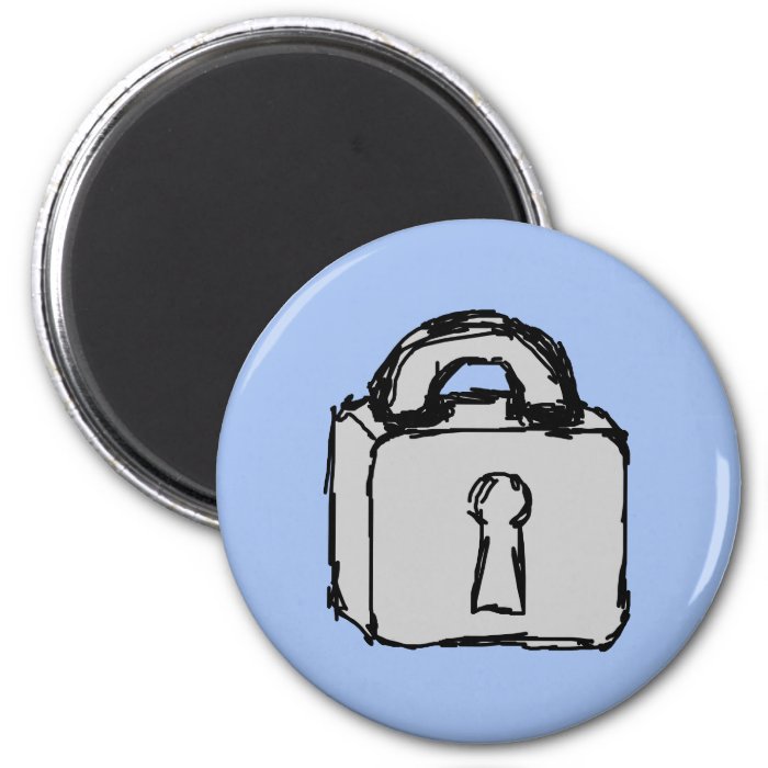 Lock. Top Secret or Confidential Icon. Fridge Magnet