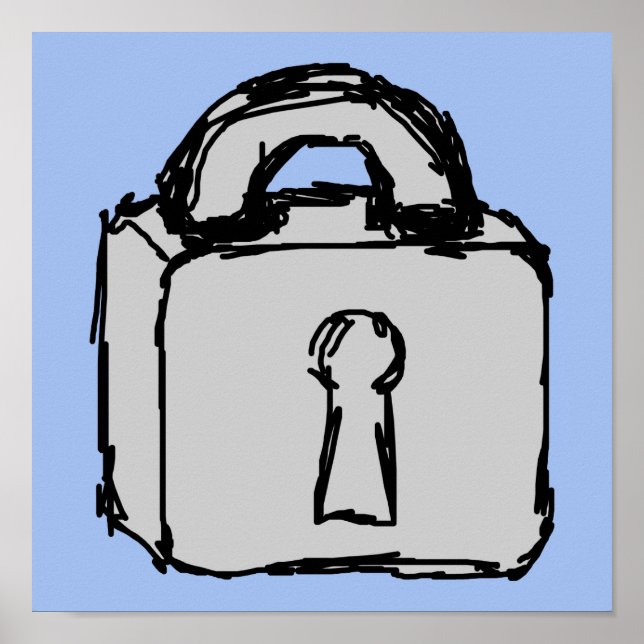 Lock. Top Secret or Confidential Icon. Poster (Front)