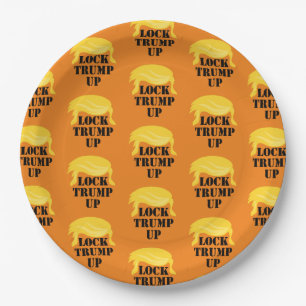 Lock Trump Up Pattern Paper Plates
