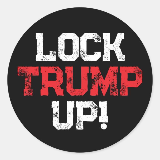 Lock Trump Up Political Classic Round Sticker (Front)