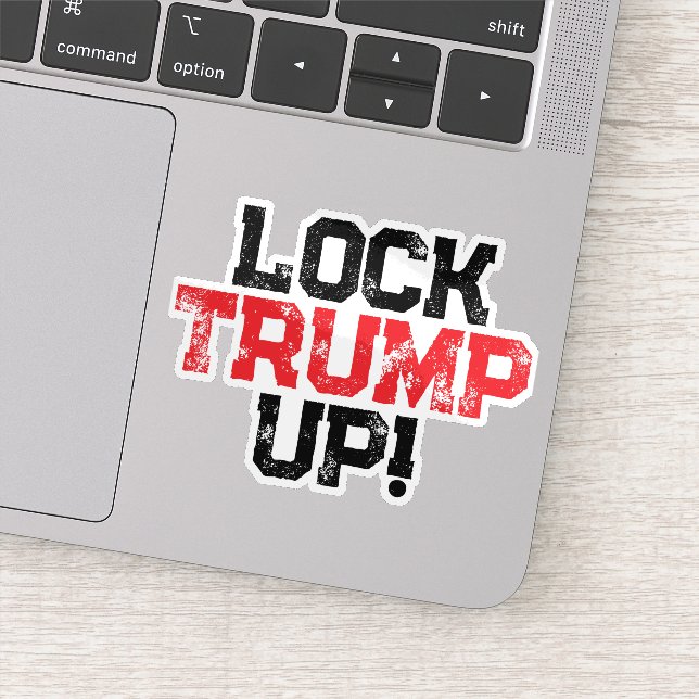 Lock Trump Up Political Laptop Sticker (Detail)